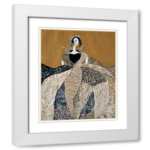 Fashion lady I White Modern Wood Framed Art Print with Double Matting by Hedy