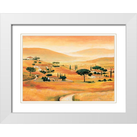 Tuscany I White Modern Wood Framed Art Print with Double Matting by Renee