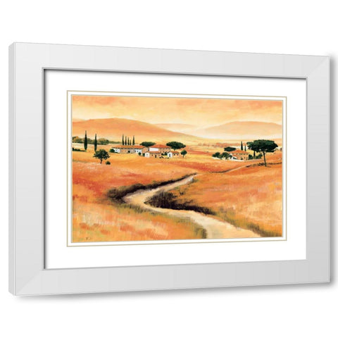 Tuscany II White Modern Wood Framed Art Print with Double Matting by Renee
