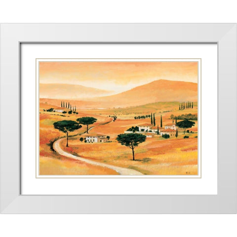 Tuscany III White Modern Wood Framed Art Print with Double Matting by Renee