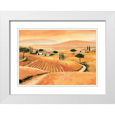 Tuscany IV White Modern Wood Framed Art Print with Double Matting by Renee