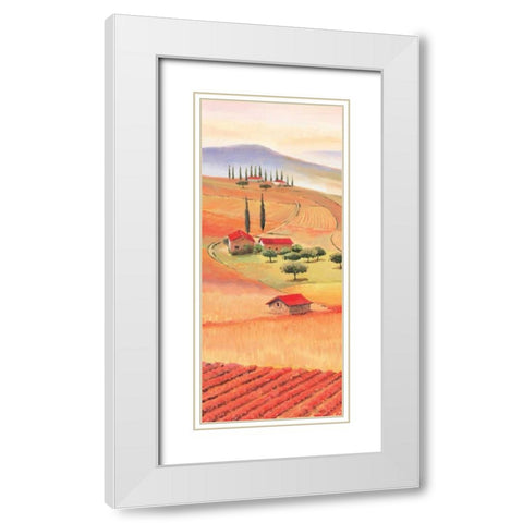 Tuscan Village I White Modern Wood Framed Art Print with Double Matting by Renee
