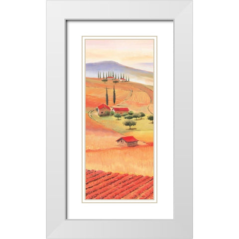 Tuscan Village I White Modern Wood Framed Art Print with Double Matting by Renee