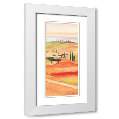 Tuscan Village III White Modern Wood Framed Art Print with Double Matting by Renee