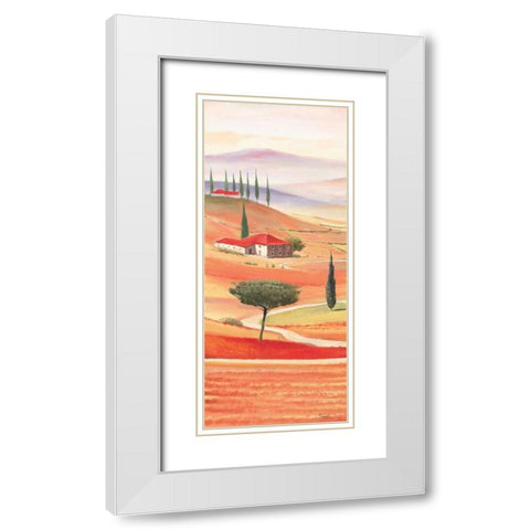 Tuscan Village IV White Modern Wood Framed Art Print with Double Matting by Renee