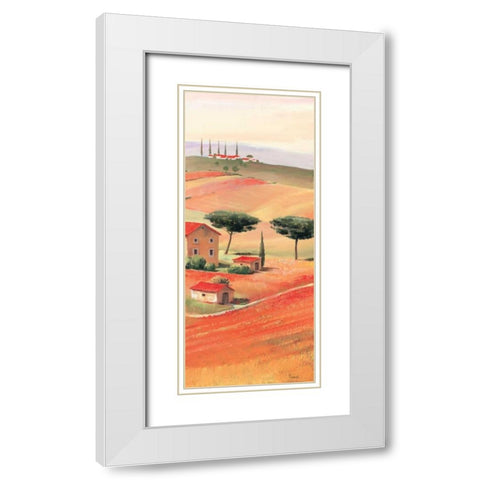 Tuscan Vilage VI White Modern Wood Framed Art Print with Double Matting by Renee