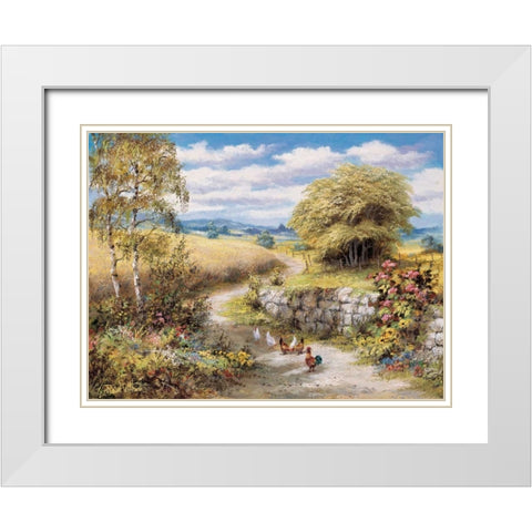 Lucky chickens White Modern Wood Framed Art Print with Double Matting by Withaar, Reint