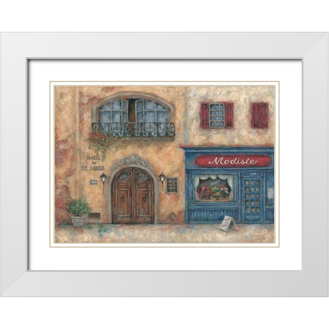 Modiste White Modern Wood Framed Art Print with Double Matting by Kaufman, Judy