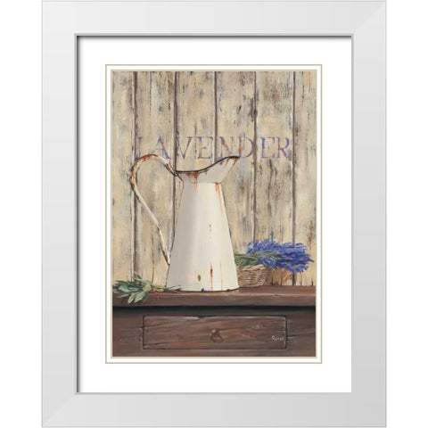 Lavender I White Modern Wood Framed Art Print with Double Matting by Renee