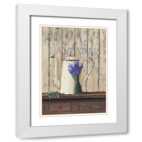 Lavender II White Modern Wood Framed Art Print with Double Matting by Renee