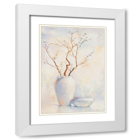 White vase II White Modern Wood Framed Art Print with Double Matting by Boucher, Nathalie