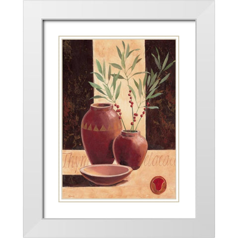 Tyme White Modern Wood Framed Art Print with Double Matting by Renee