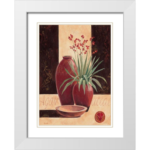 Agavacea White Modern Wood Framed Art Print with Double Matting by Renee