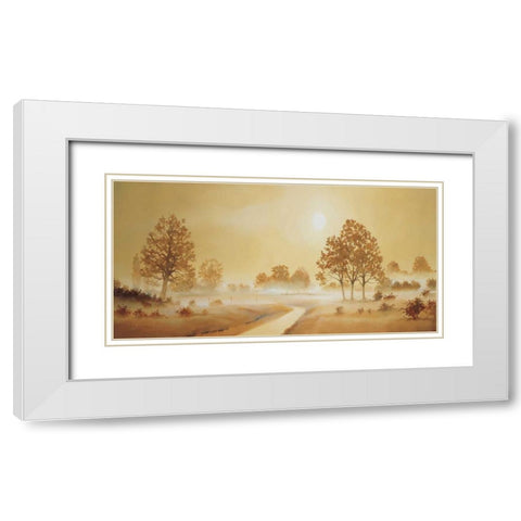 Misty landscape II White Modern Wood Framed Art Print with Double Matting by Nauts, Frans