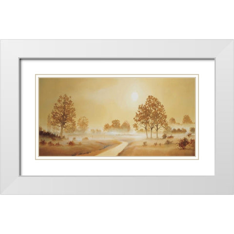 Misty landscape II White Modern Wood Framed Art Print with Double Matting by Nauts, Frans