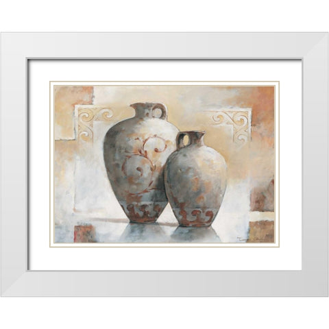 Vases II White Modern Wood Framed Art Print with Double Matting by Alberto, Tanya