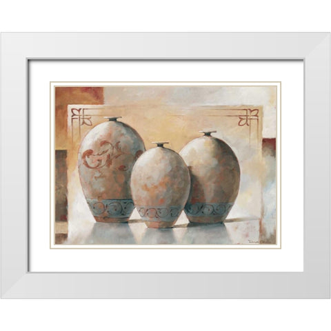 Vases III White Modern Wood Framed Art Print with Double Matting by Alberto, Tanya
