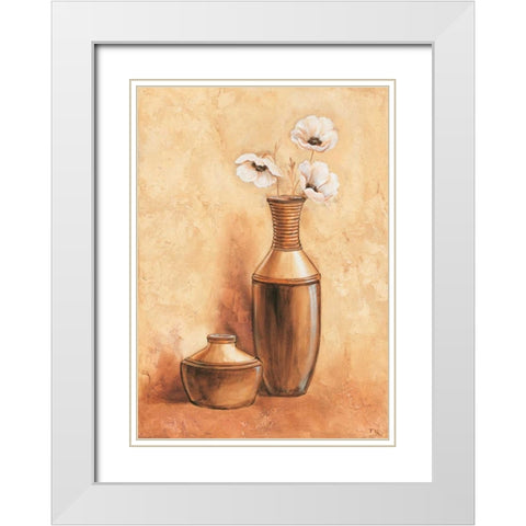 Daisy in vase II White Modern Wood Framed Art Print with Double Matting by Nauts, Frans