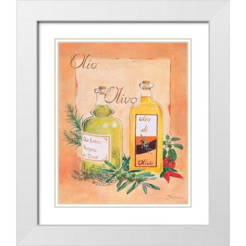 Olio Olivo White Modern Wood Framed Art Print with Double Matting by Jasper