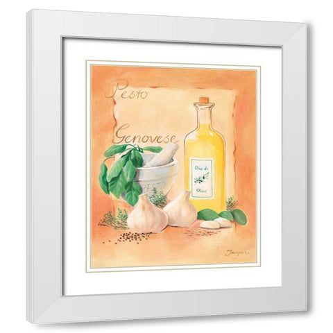 Pesto Genovese White Modern Wood Framed Art Print with Double Matting by Jasper