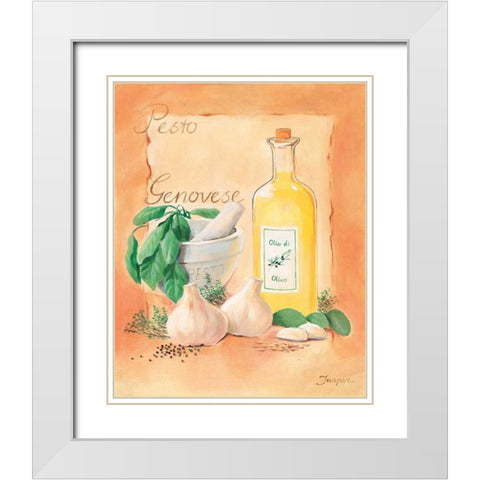 Pesto Genovese White Modern Wood Framed Art Print with Double Matting by Jasper
