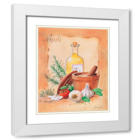 Aioli White Modern Wood Framed Art Print with Double Matting by Jasper