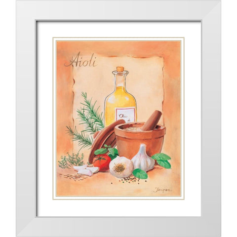 Aioli White Modern Wood Framed Art Print with Double Matting by Jasper