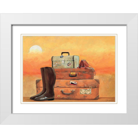 Travel I White Modern Wood Framed Art Print with Double Matting by Jasper