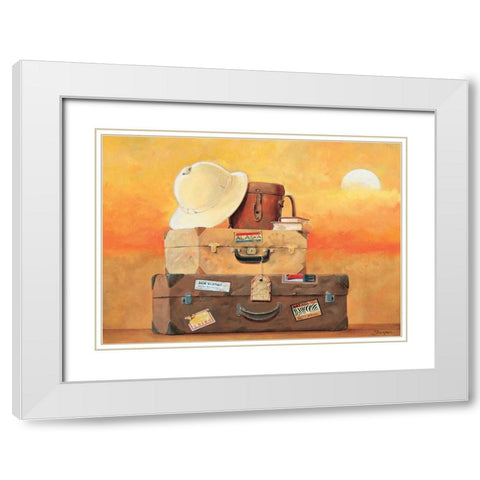Travel II White Modern Wood Framed Art Print with Double Matting by Jasper