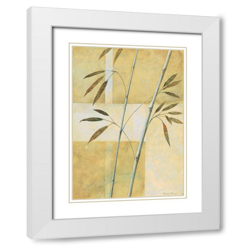 Bamboo I White Modern Wood Framed Art Print with Double Matting by Prosnov, Valerie