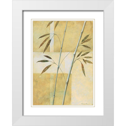 Bamboo I White Modern Wood Framed Art Print with Double Matting by Prosnov, Valerie