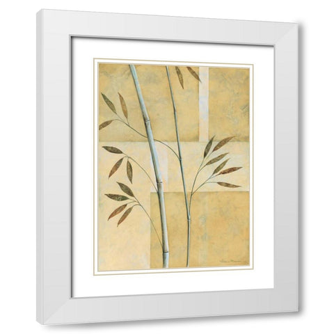 Bamboo II White Modern Wood Framed Art Print with Double Matting by Prosnov, Valerie