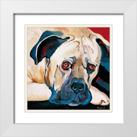Dog rocks II White Modern Wood Framed Art Print with Double Matting by Mark Z