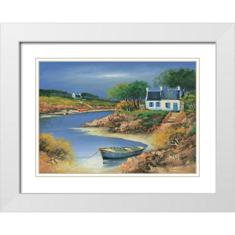 Bretagne I White Modern Wood Framed Art Print with Double Matting by Burgy