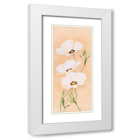 White poppy III White Modern Wood Framed Art Print with Double Matting by Boucher, Nathalie