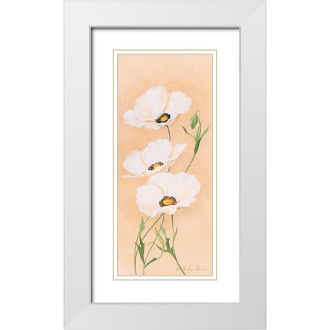 White poppy III White Modern Wood Framed Art Print with Double Matting by Boucher, Nathalie