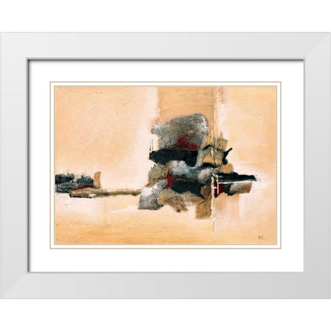Structure I White Modern Wood Framed Art Print with Double Matting by Christiaans, Dien