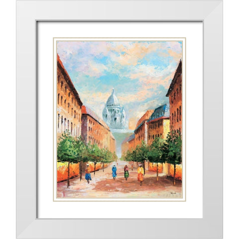 Paris II White Modern Wood Framed Art Print with Double Matting by Renee