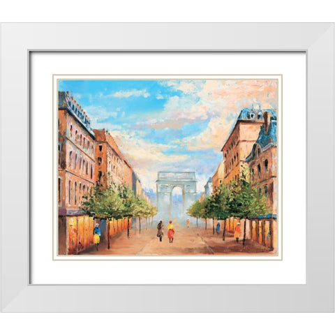Paris III White Modern Wood Framed Art Print with Double Matting by Renee