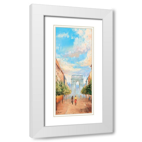 Paris V White Modern Wood Framed Art Print with Double Matting by Renee
