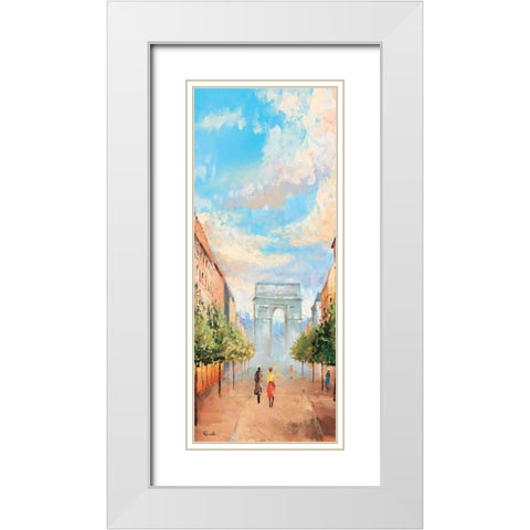 Paris V White Modern Wood Framed Art Print with Double Matting by Renee