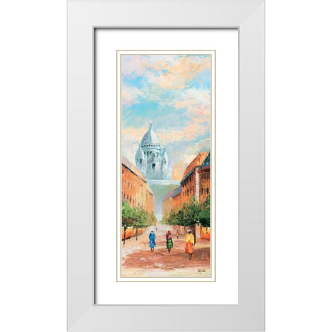 Paris VII White Modern Wood Framed Art Print with Double Matting by Renee