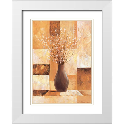 Twigs with white I White Modern Wood Framed Art Print with Double Matting by Boucher, Nathalie