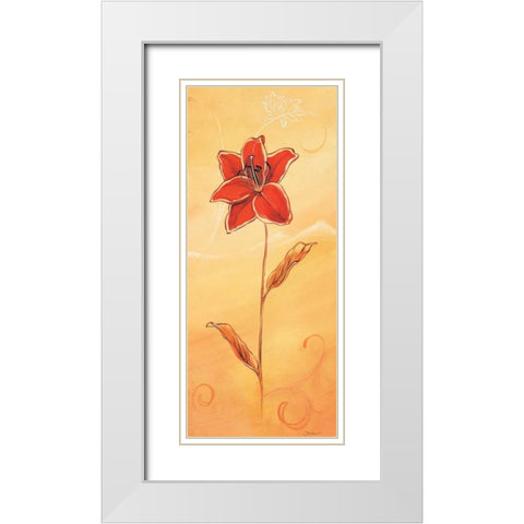 Single red III White Modern Wood Framed Art Print with Double Matting by Jasper