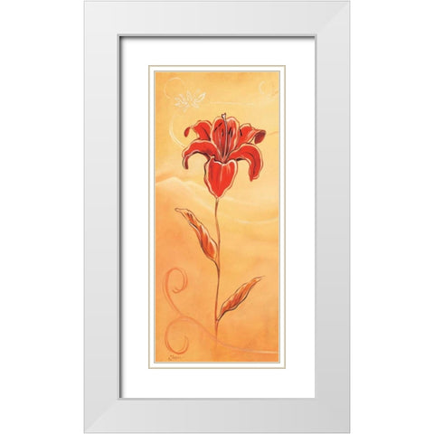 Single red IV White Modern Wood Framed Art Print with Double Matting by Jasper