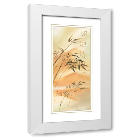 Bamboo wave I White Modern Wood Framed Art Print with Double Matting by Prosnov, Valerie