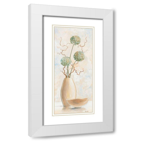 Vases with pastel III White Modern Wood Framed Art Print with Double Matting by Renee
