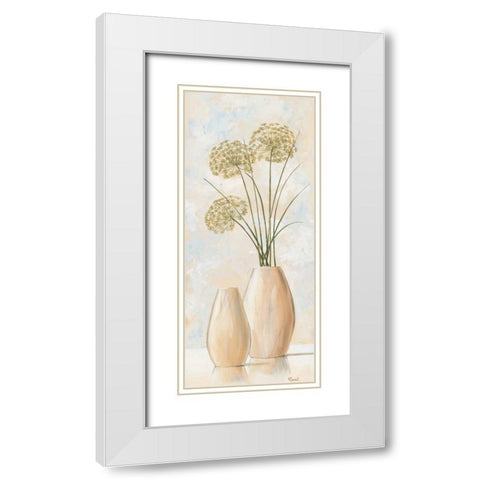 Vases with pastel IV White Modern Wood Framed Art Print with Double Matting by Renee