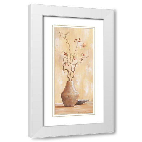 Red berries VI White Modern Wood Framed Art Print with Double Matting by Lien, Christopher