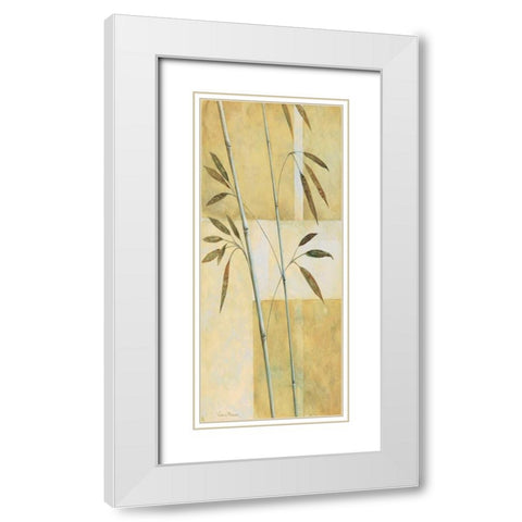 Bamboo III White Modern Wood Framed Art Print with Double Matting by Prosnov, Valerie